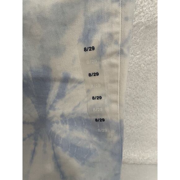 GAP Denim Jeans Size 8/29 Blue White Tie Dye SLIM BOYFRIEND Mid Rise Cropped NEW - Picture 5 of 12